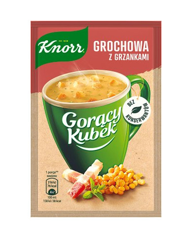 Knorr Gorący kubek zupa w proszku grochowa z grzankami